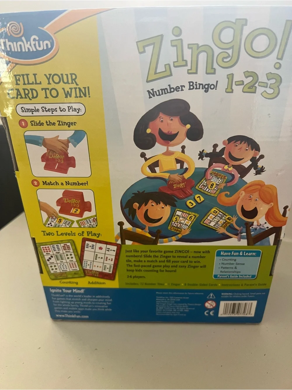 ThinkFun Zingo 1-2-3 Number Bingo Game Educational Kids 4+